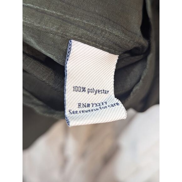 Croft & Barrow XXL Forest Green with Black Pin Stripes Short Sleeve Button Up - Picture 5 of 10